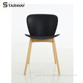 Original Plastic-Seat with Solid Wood Frame Dining Chair